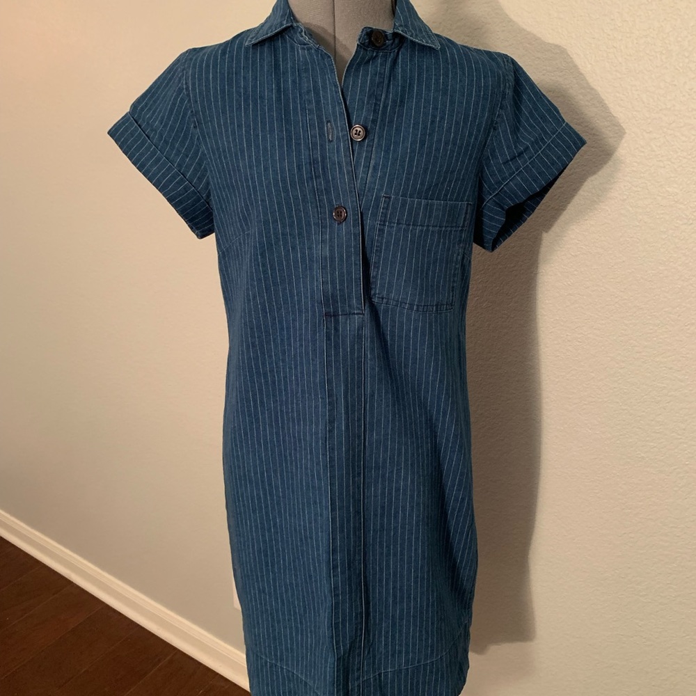 J.Crew Factory Short Sleeve Denim Shirt Dress